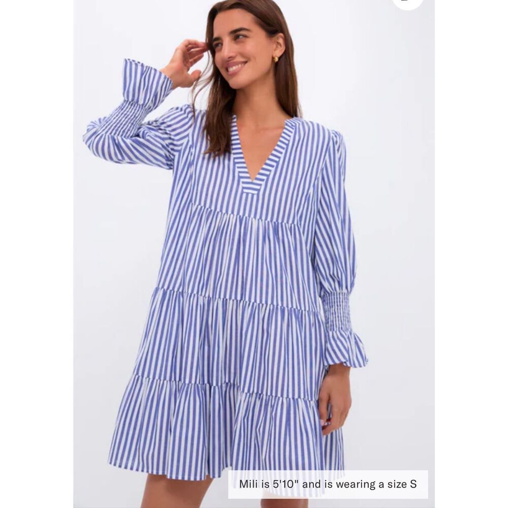 Tuckernuck POMANDER PLACE Blue and White Stripe Cotton Poplin Kenzo Dress